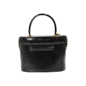 GIANNI VERSACE Vanity Bag Black Leather Handbag